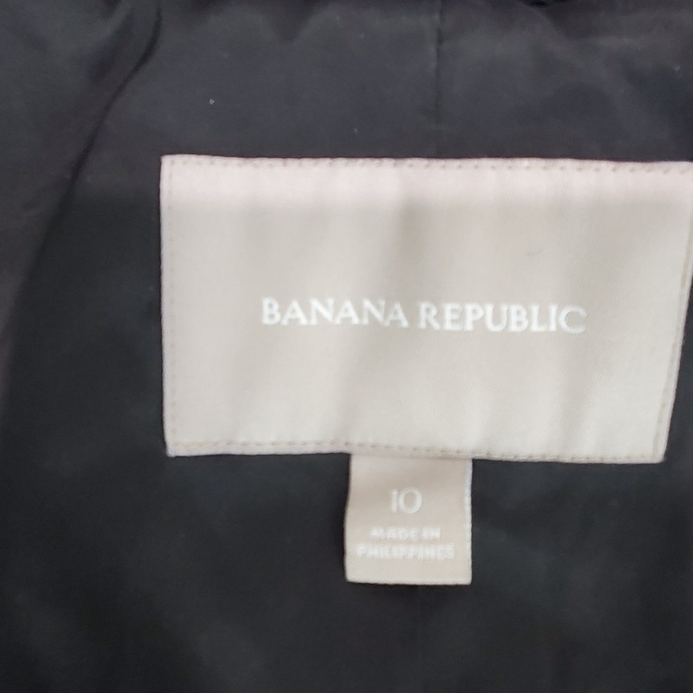 Black Boucle Moto Jacket, Banana Republic, 10, Womens, Funnel Neck, Wool Blend - Picture 11 of 12